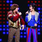 Jarrod Spector as Sonny Bono and Micaela Diamond as Babe in THE CHER SHOW on Broadway - photo by Joan Marcus
